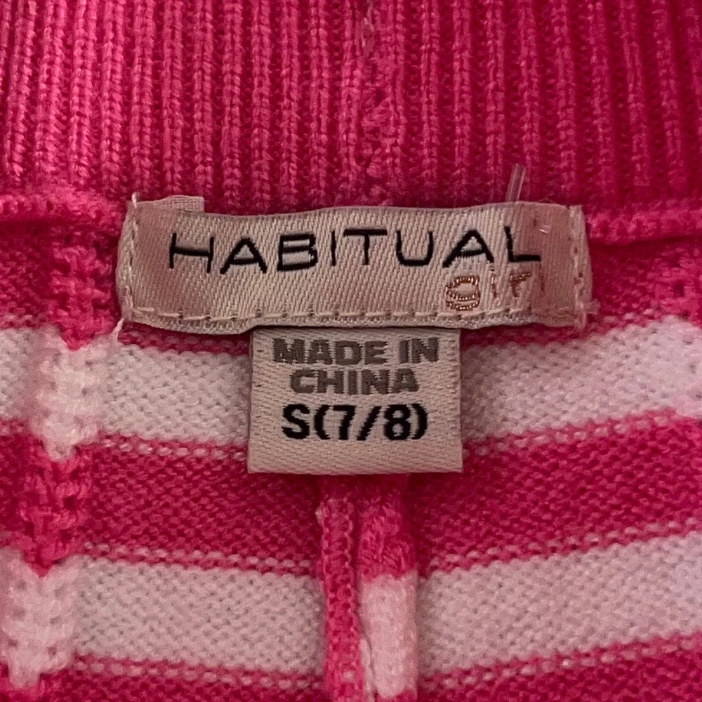 Habitual Girl Size Small 7/8 Pink Striped Knit Pull On Shorts New